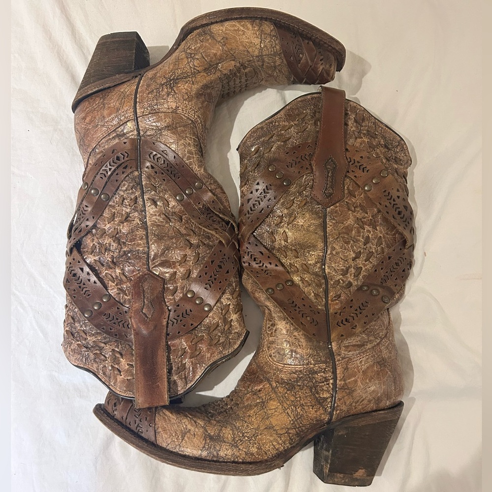 Buckle Exclusive Corral Studded Cowboy Boots